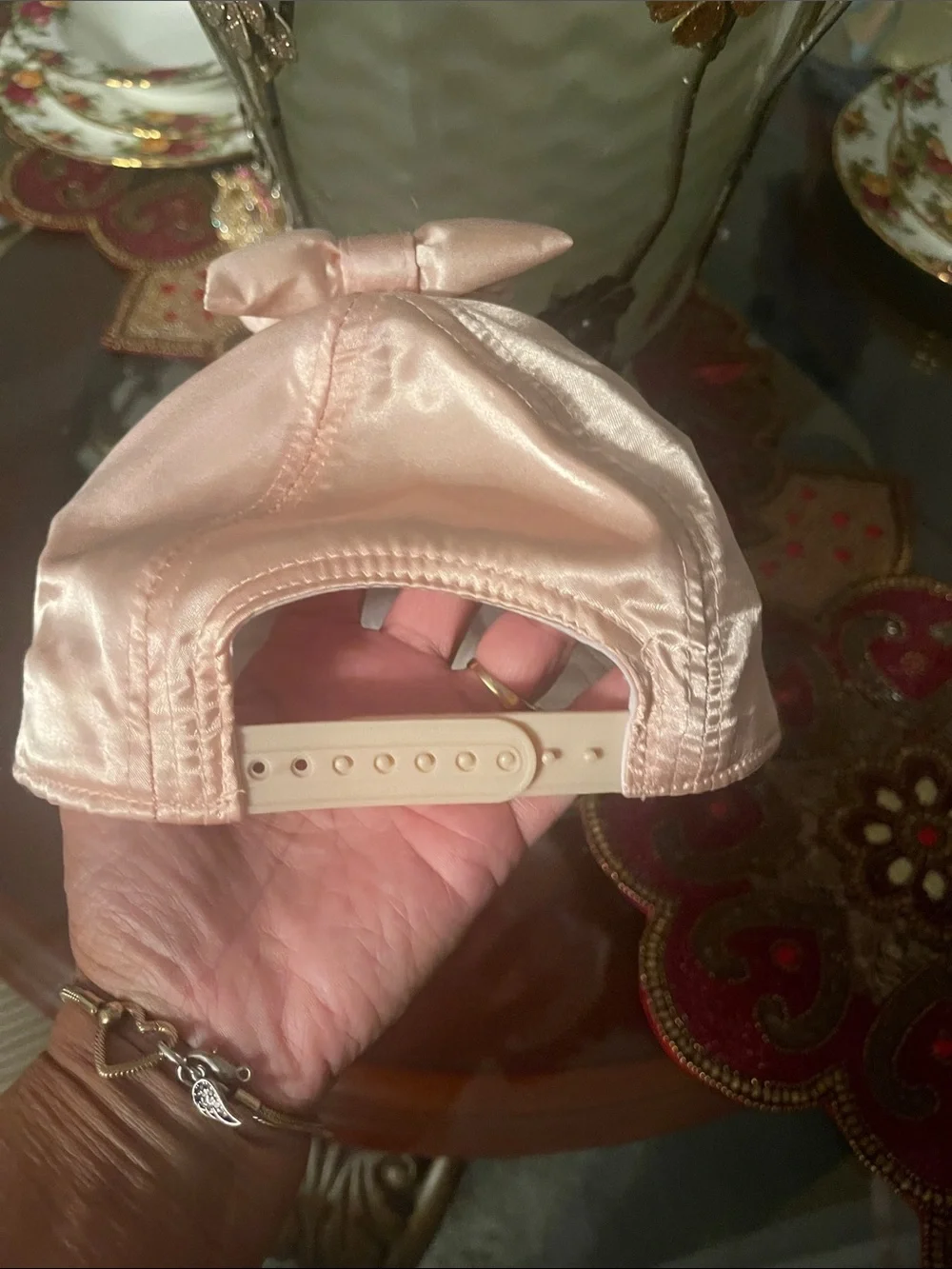 Disney Light Pink Satin Minnie Baseball Cap with Sequin Ears